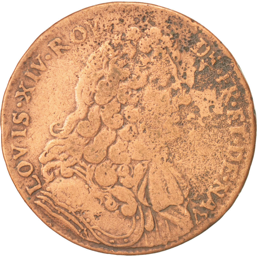 Francia, Token, Royal, Louis XIV, MB+, Rame, Feuardent:14692