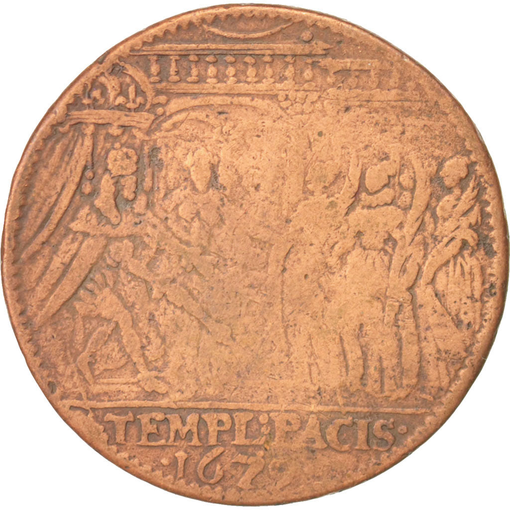 Francia, Token, Royal, Louis XIV, MB+, Rame, Feuardent:14692