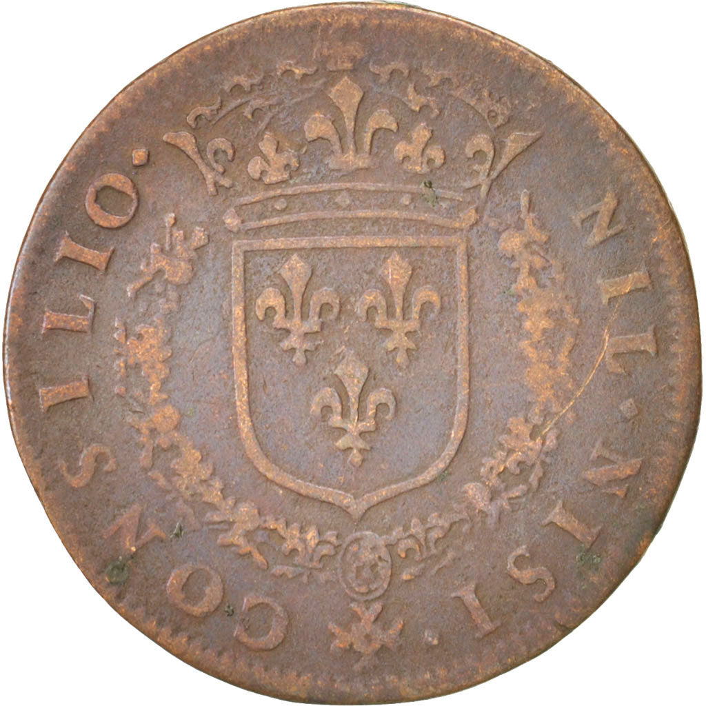 France, Token, Royal, Louis XIV, EF(40-45), Copper