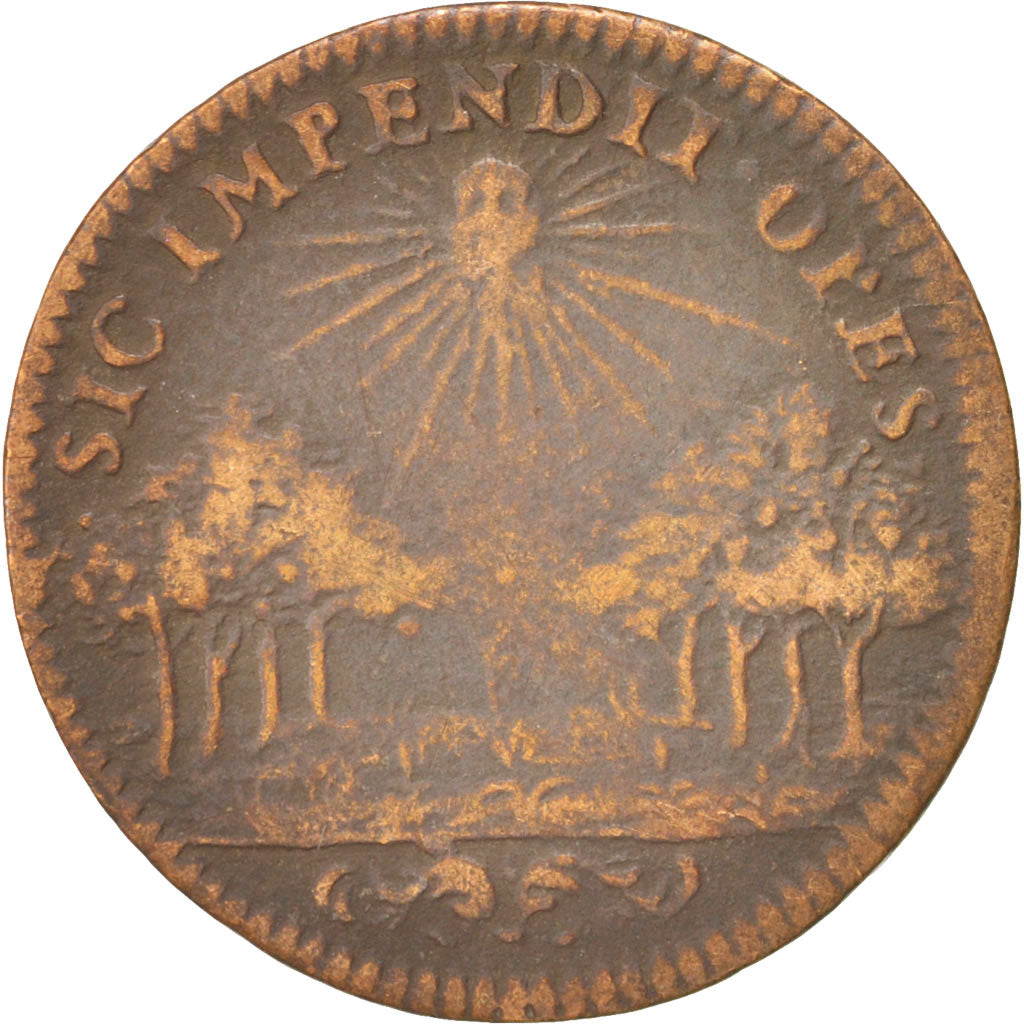 France, Token, Royal, Louis XIV, EF(40-45), Copper
