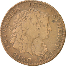 France, Token, Royal, Louis XIV, EF(40-45), Copper