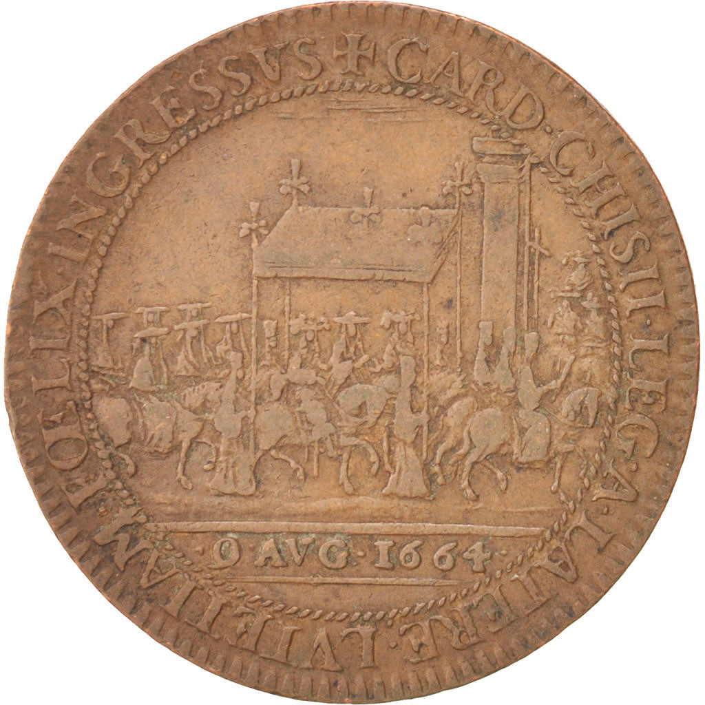 France, Royal, Louis XIV, Prelate entrance, 27mm, Token