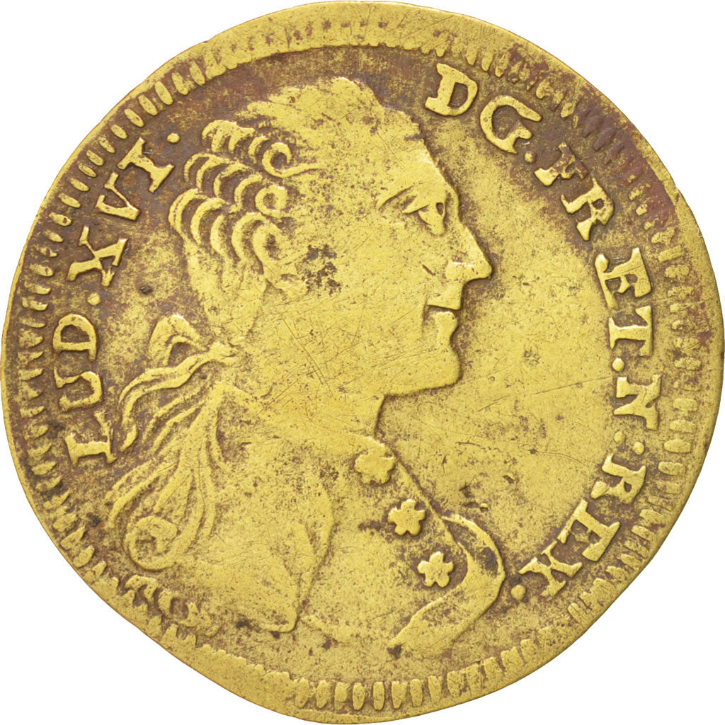 France, Token, Royal, Louis XVI, EF(40-45), Brass