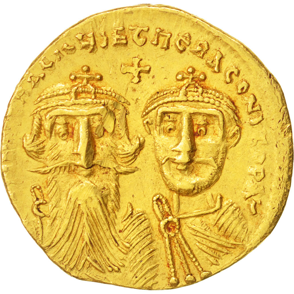 Coin, Heraclius 610-641, Solidus, Constantinople, AU(50-53), Gold, Sear:749