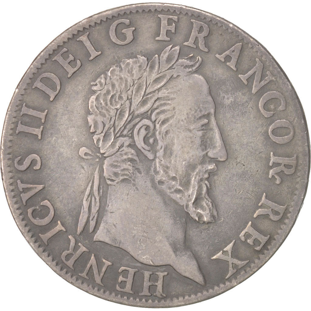 France, Henri II, Teston au moulin,1553, Paris, EF(40-45), Silver, Sombart:4584