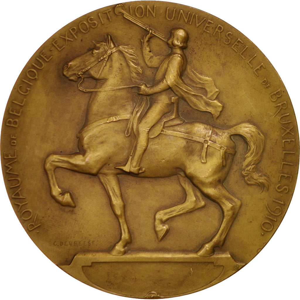 Belgium, 1910 Brussels World Exhibition by Devreese , Medal, 1910, 70mm