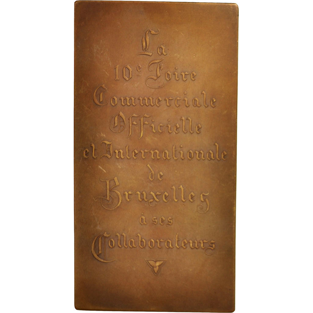 Belgium, 10th Brussels International Fair by Devreese, Medal, 42x82mm, Bronze