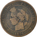 Munten, Frankrijk, Cérès, 10 Centimes, 1876, Bordeaux, ZG+, Bronze, KM:815.2