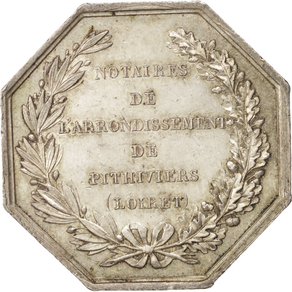 France, Jeton, Notary, TTB+, Argent, Lerouge:327