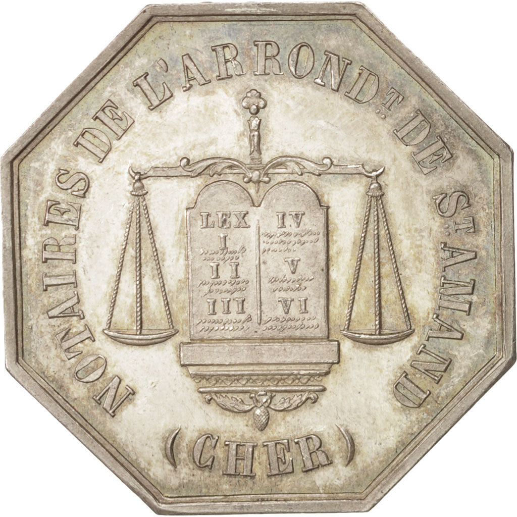 France, Token, Notary, MS(60-62), Silver, Lerouge:364