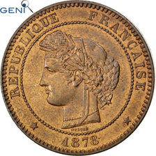 Moneta, Francja, Cérès, 10 Centimes, 1878, Paris, GENI, MS63, MS(63), Bronze