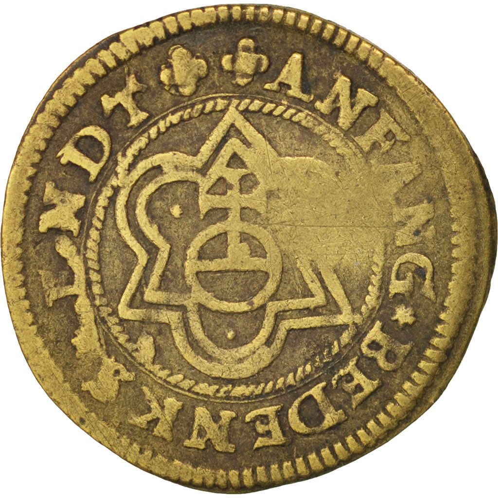 France, token count with Christ globe , Token, AU(50-53), Brass, 18mm