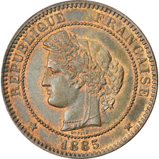 FRANCE, Cérès, 10 Centimes, 1885, Paris, KM #815.1, MS(60-62), Bronze, Gadoury #