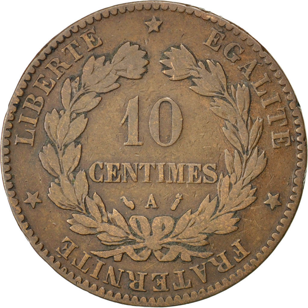 Monnaie, France, Cérès, 10 Centimes, 1887, Paris, TB, Bronze, KM:815.1