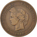 FRANCE, Cérès, 10 Centimes, 1888, Paris, KM #815.1, VF(20-25), Bronze, Gadoury #