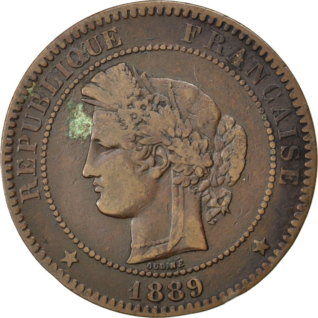 Coin, France, Cérès, 10 Centimes, 1889, Paris, VF(30-35), Bronze, KM:815.1