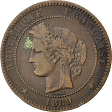 Monnaie, France, Cérès, 10 Centimes, 1889, Paris, TB+, Bronze, KM:815.1