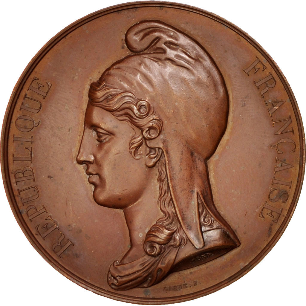 France, Medal, French Second Republic, History, 1848, Caqué, AU(55-58), Copper