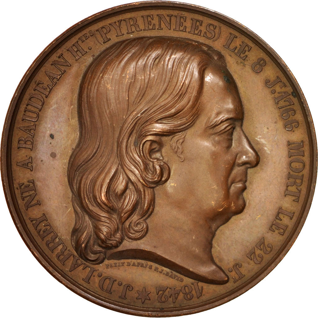 France, History, Larrey, Medal, 1847, AU(50-53), Petit, Copper, 52mm