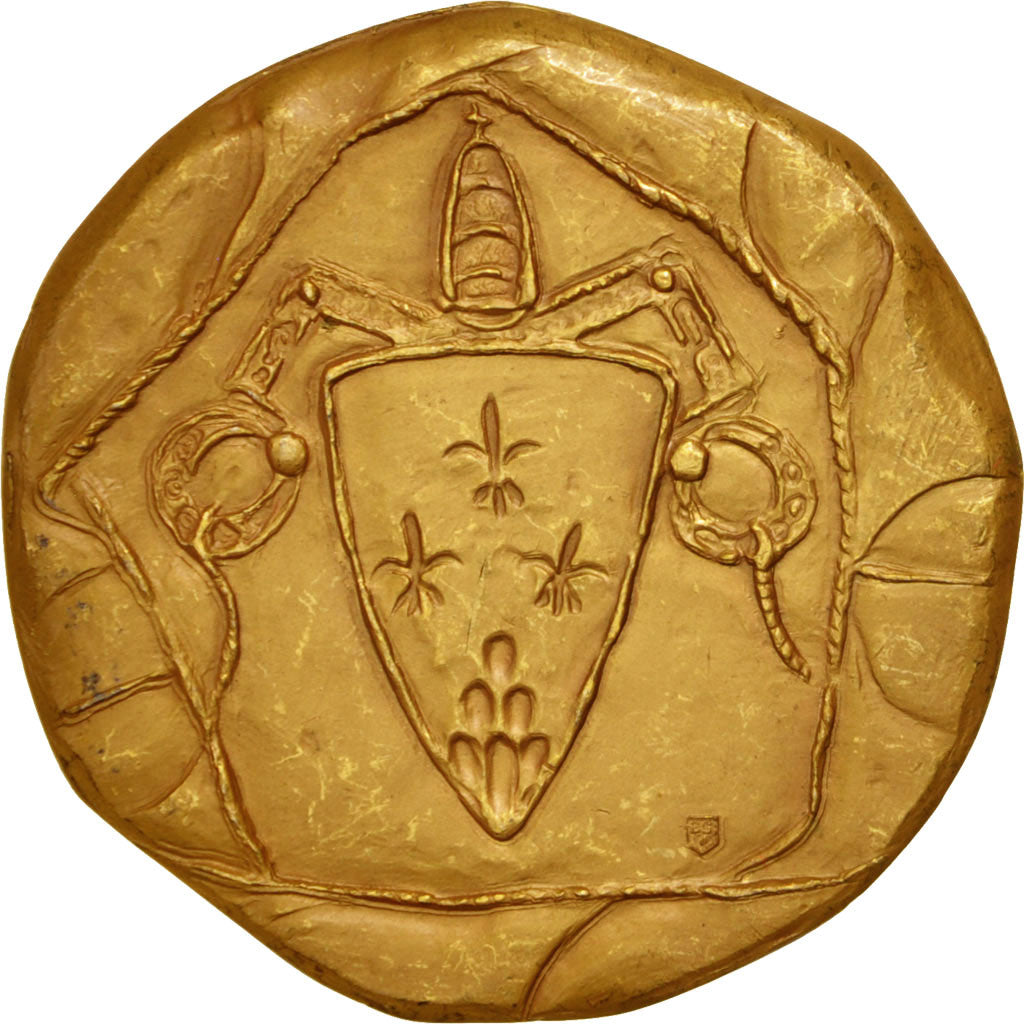 France, Papal seal bronze reproduction, Medal, AU(55-58), Bronze, 34mm