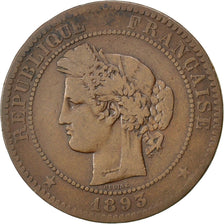 Monnaie, France, Cérès, 10 Centimes, 1893, Paris, TB, Bronze, KM:815.1