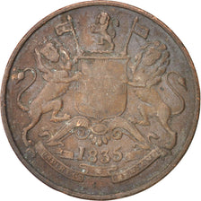 Moneta, INDIA - BRITANNICA, 1/2 Anna, 1835, MB+, Rame, KM:447.1