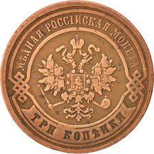 Monnaie, Russie, Nicholas II, 3 Kopeks, 1879, Saint-Petersburg, TTB, Cuivre
