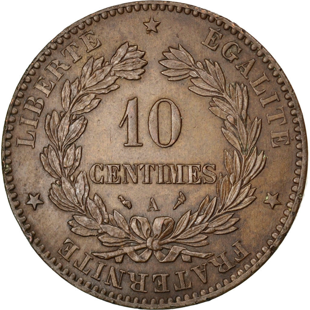 FRANCE, Cérès, 10 Centimes, 1898, Paris, KM #815.1, MS(63), Bronze, Gadoury #...