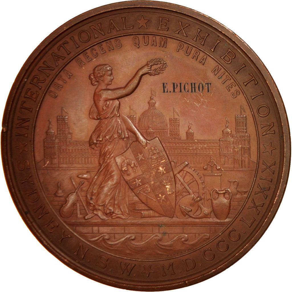 Australia, Sydney International exhibition by Wyon, Medal, 1879, AU(55-58), 81mm