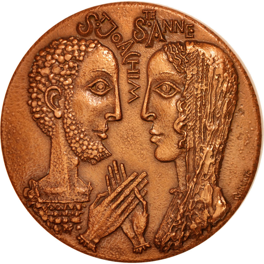 France, St Joachim & Ste Anne, Medal, 1974, MS(63), Copper, 91mm