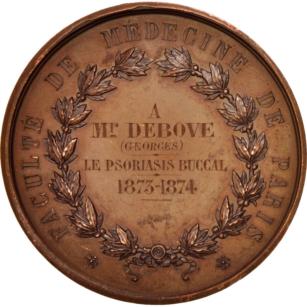 France, Medicine, Paris Medicine University, Medal, 1874, AU(50-53), Dubois.E