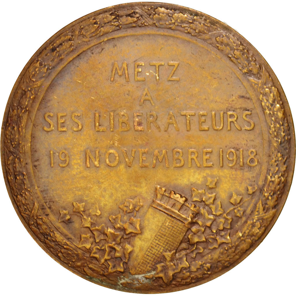 France, 1918 Metz liberation, 1918, EF(40-45), Copper, 45mm