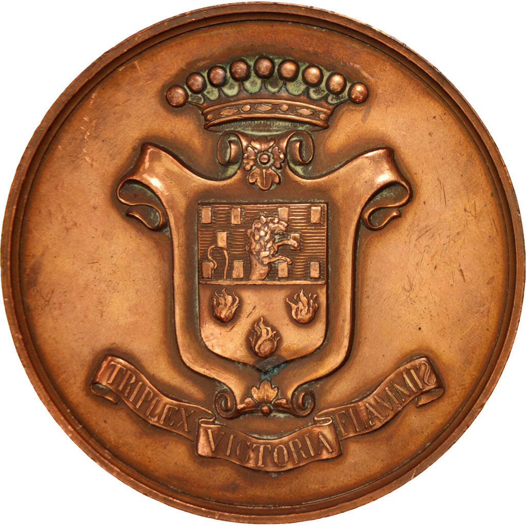 France, Gray municipal council, Medal, 1854, AU(50-53), Copper, 72mm