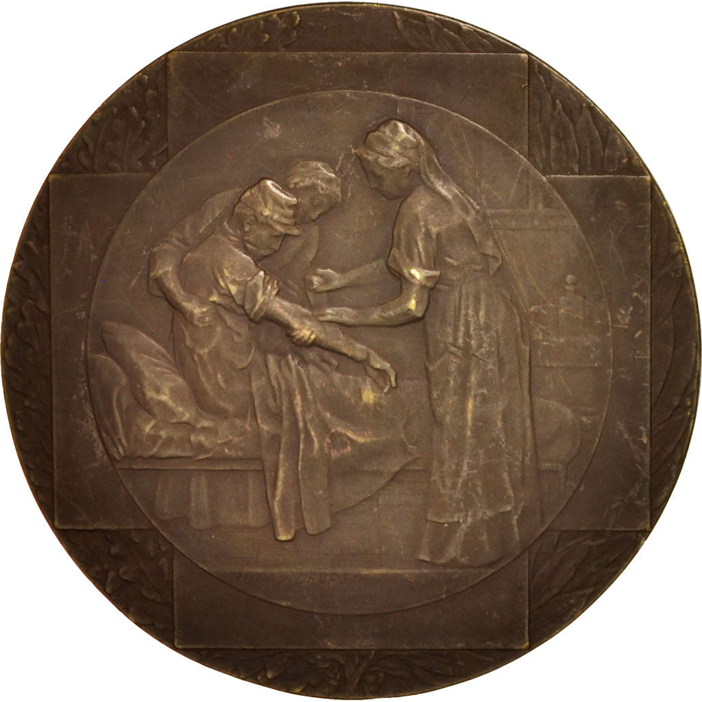 France, Red cross medal, Medal, EF(40-45), Dropsy, Copper, 63mm