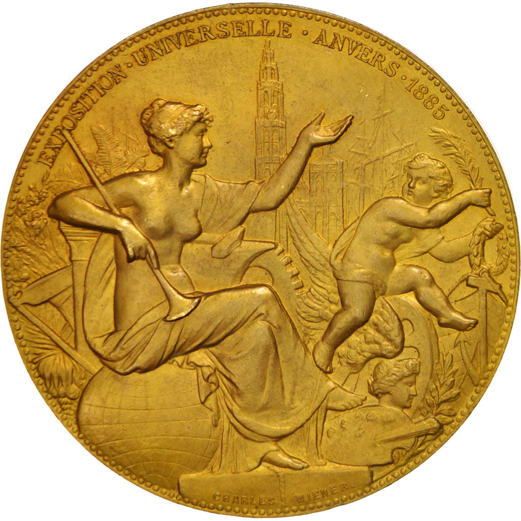 Belgien, Medal, Sciences & Technologies, 1885, Wiener, VZ, Bronze