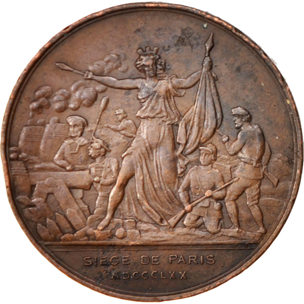 France, Medal, Paris Commune, History, 1870, AU(50-53), Bronze