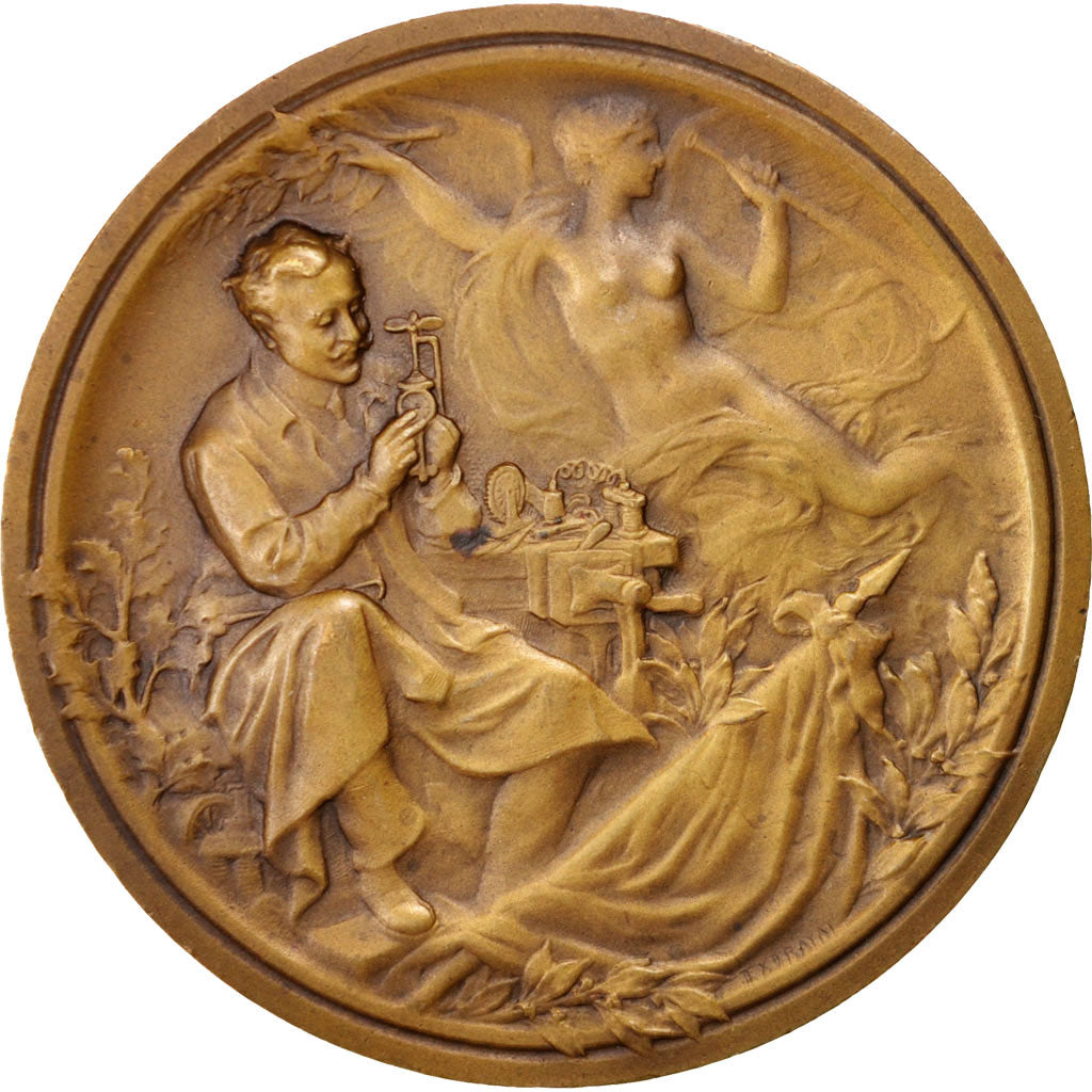 France, French inventor Association, Medal, AU(55-58), Bronze, 49mm
