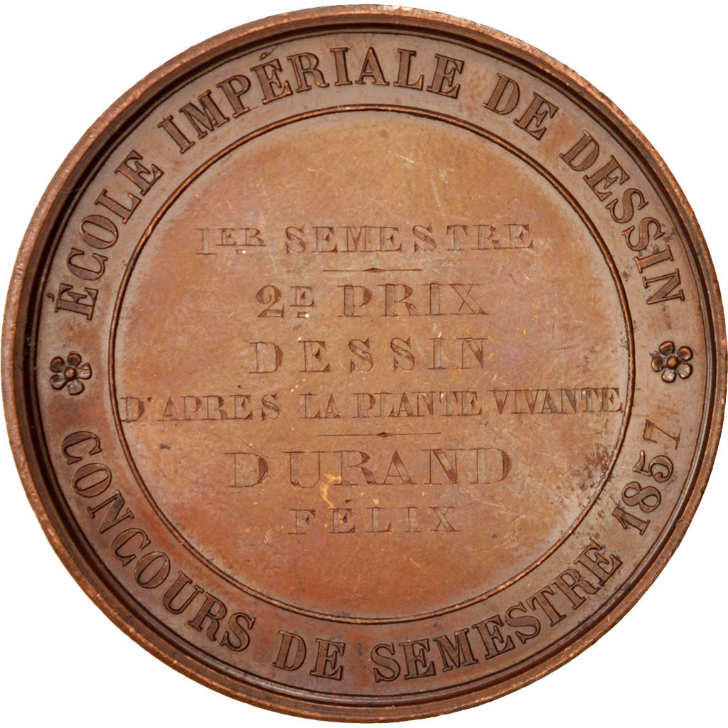 France, Medal, Second French Empire, Arts & Culture, 1857, De Longueil