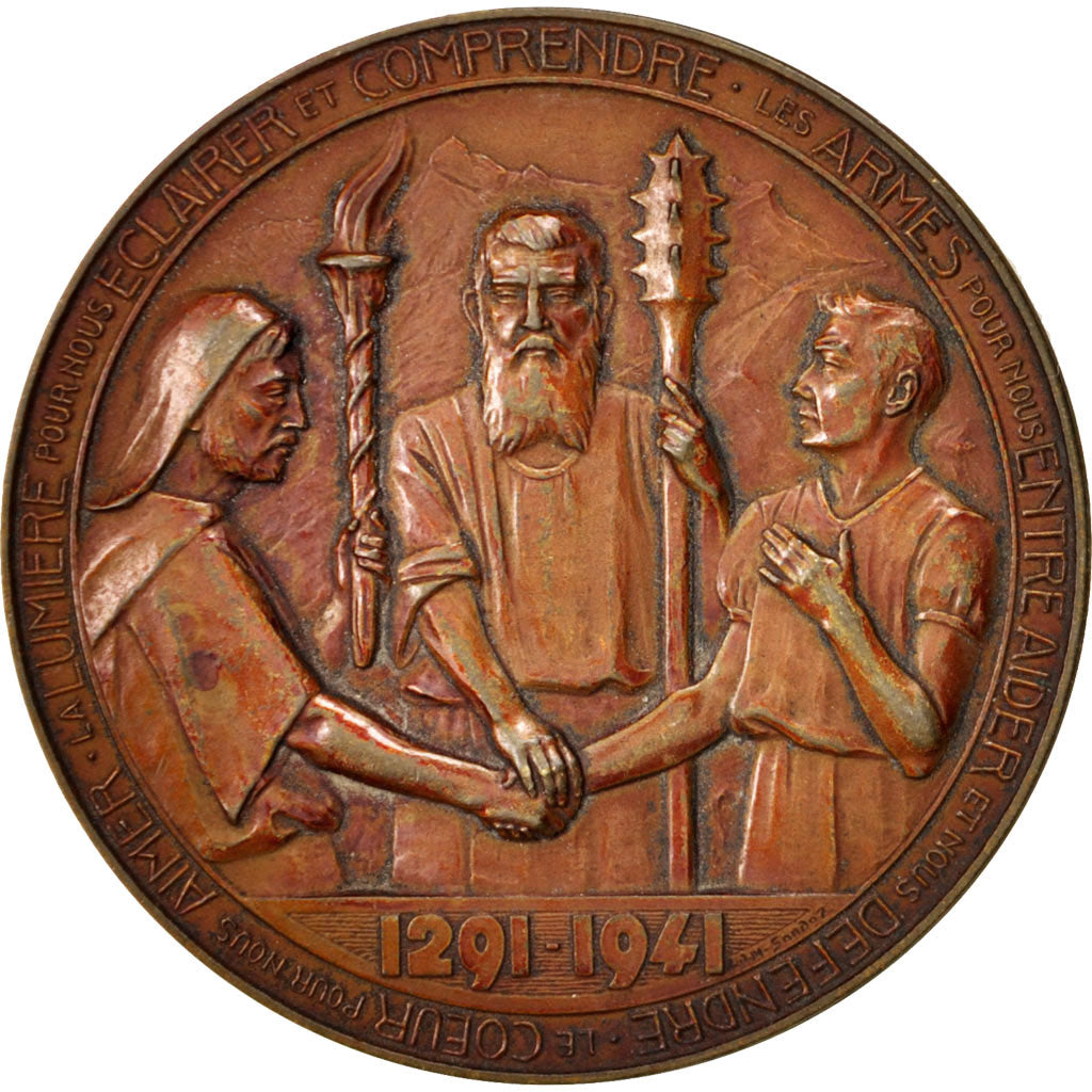 Switzerland, Medal, Politics, Society, War, 1941, AU(50-53), Copper