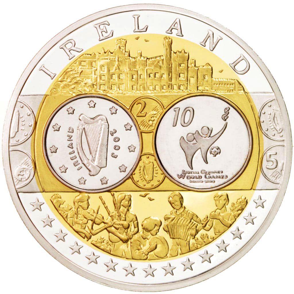France, Politics, Europa, Ireland, MS(60-62), Silver, 40mm