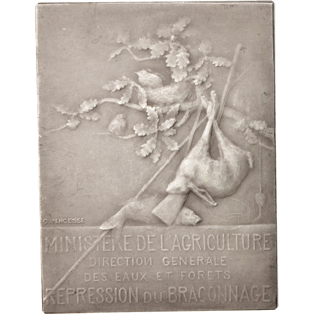 France, Poaching suppression, Fauna, Medal, , AU(50-53), Yencesse