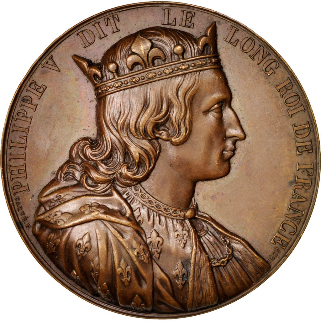 France, Medal, Philippe V le Long, History, Caqué, SUP+, Cuivre