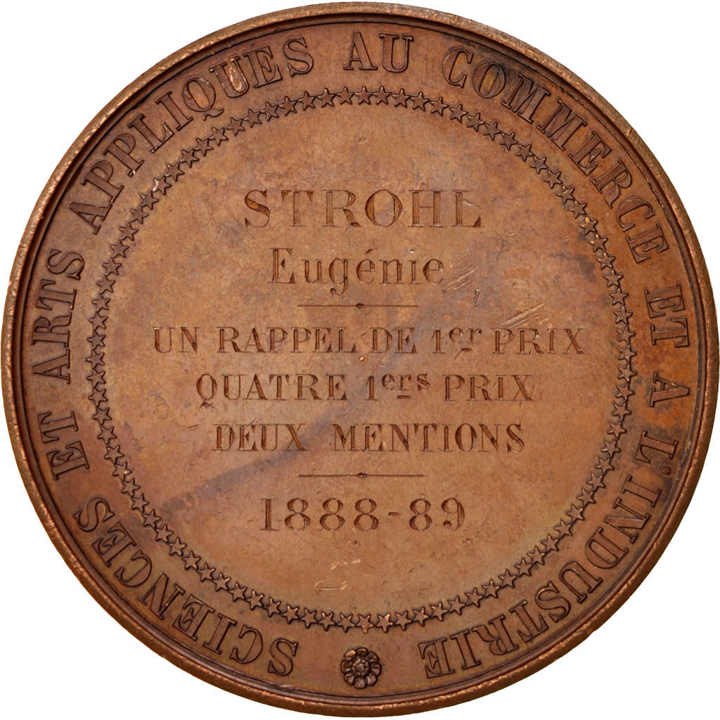 France, Medal, Business & industry, 1889, Dantzell, AU(55-58), Copper
