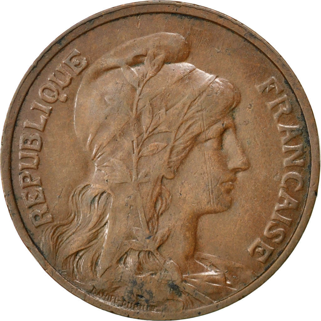 FRANCE, Dupuis, 10 Centimes, 1915, Paris, KM #843, EF(40-45), Bronze, 30,...