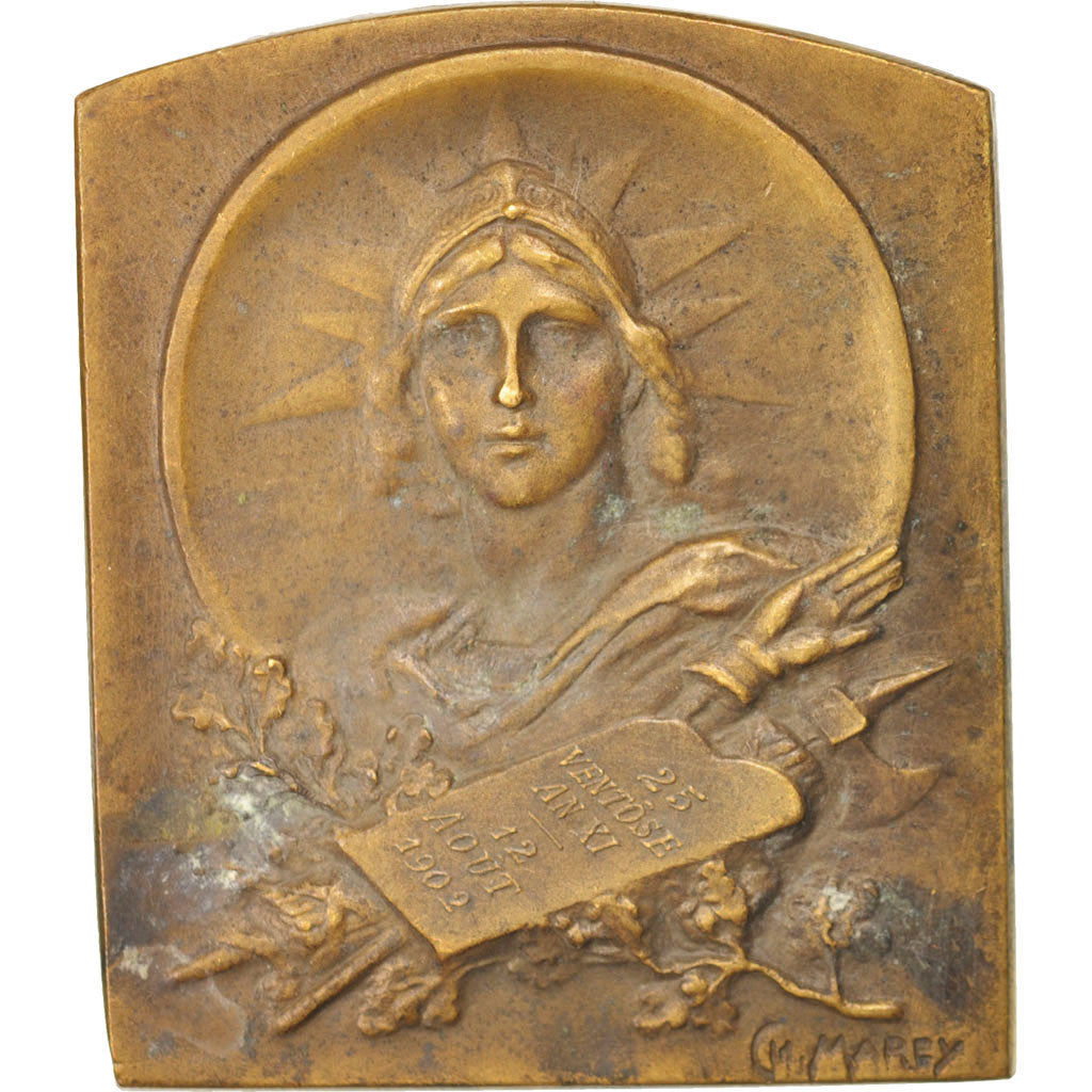 Francia, Token, Notary, French Third Republic, 1902, Marey, BB+, Bronzo