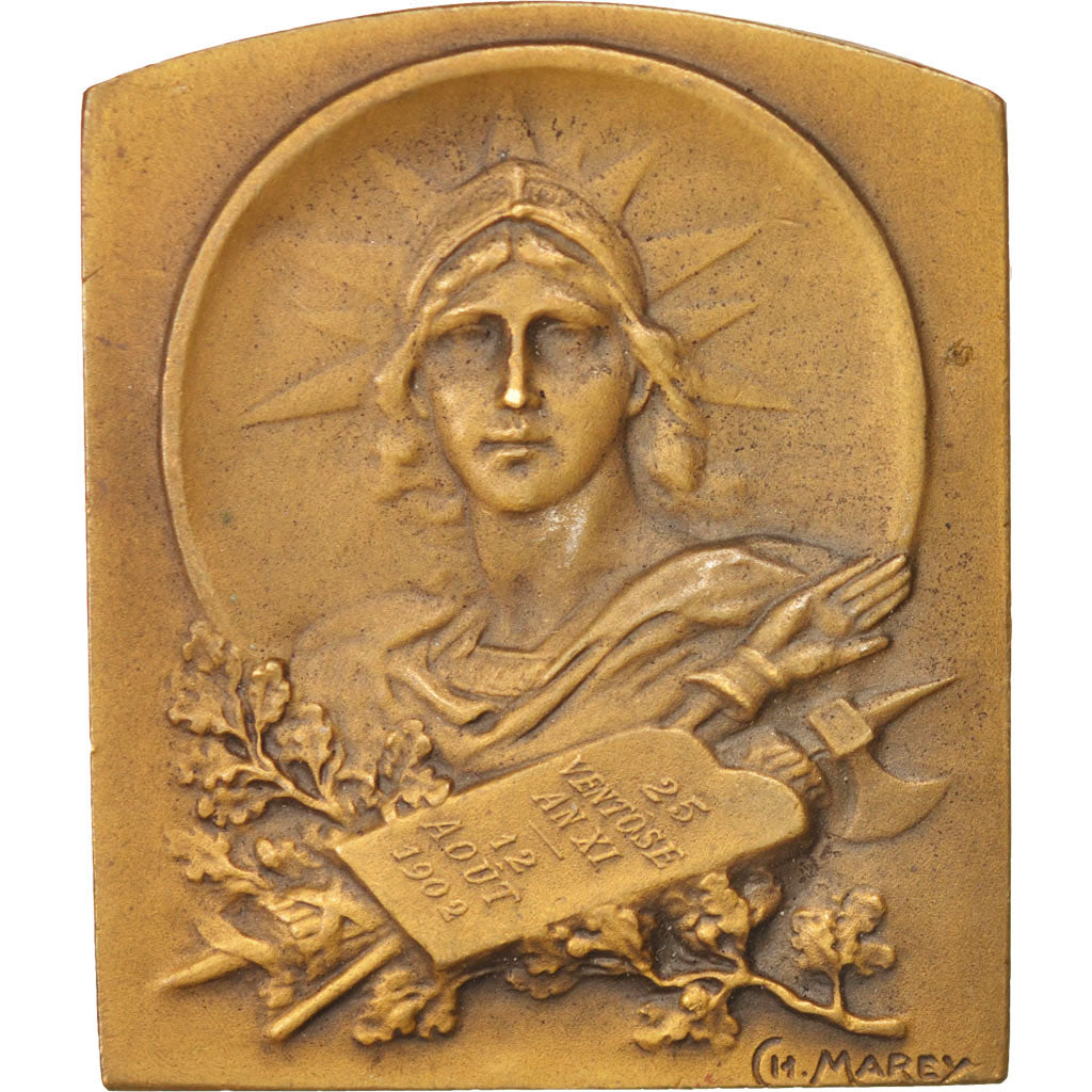 Frankrijk, Token, Notary, French Third Republic, 1902, Marey, PR, Bronze