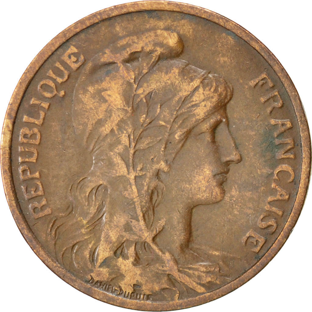 FRANCE, Dupuis, 5 Centimes, 1910, Paris, KM #842, VF(20-25), Bronze, 25.1,...