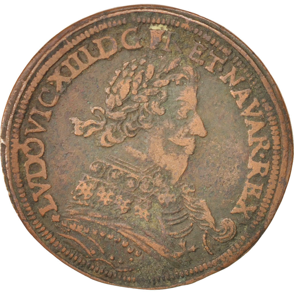 Francja, Token, Królewskie, Ludwik XIII, AU(50-53), Miedź