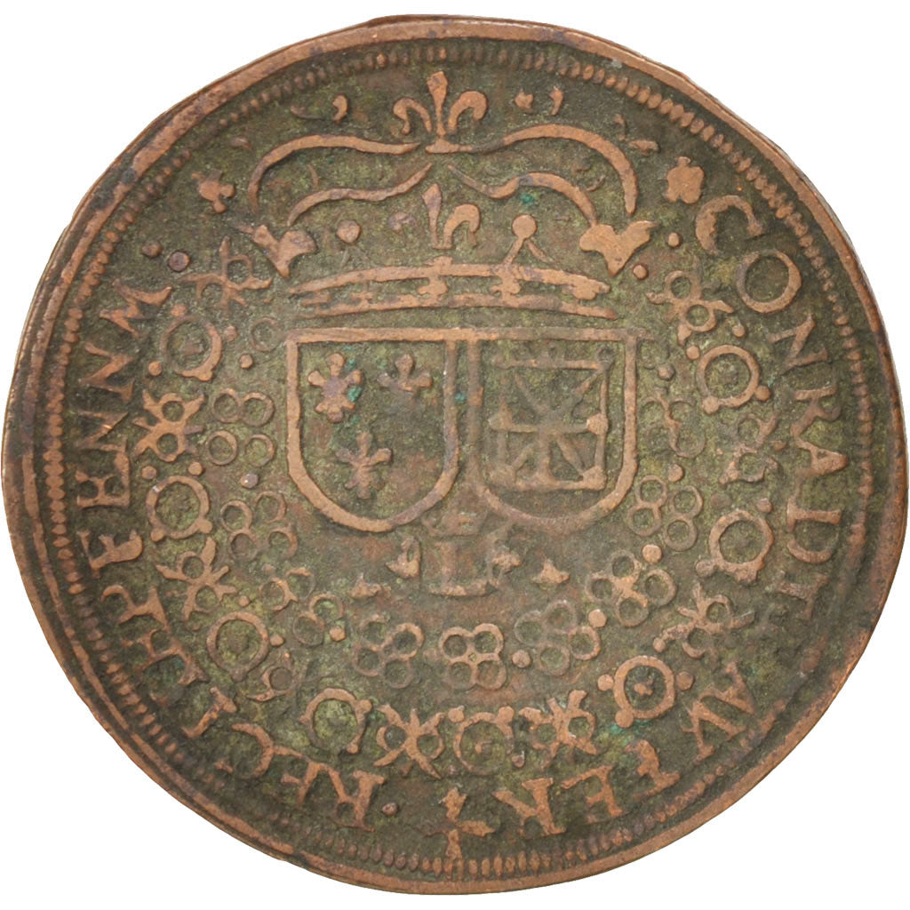 Francja, Token, Królewskie, Ludwik XIII, AU(50-53), Miedź