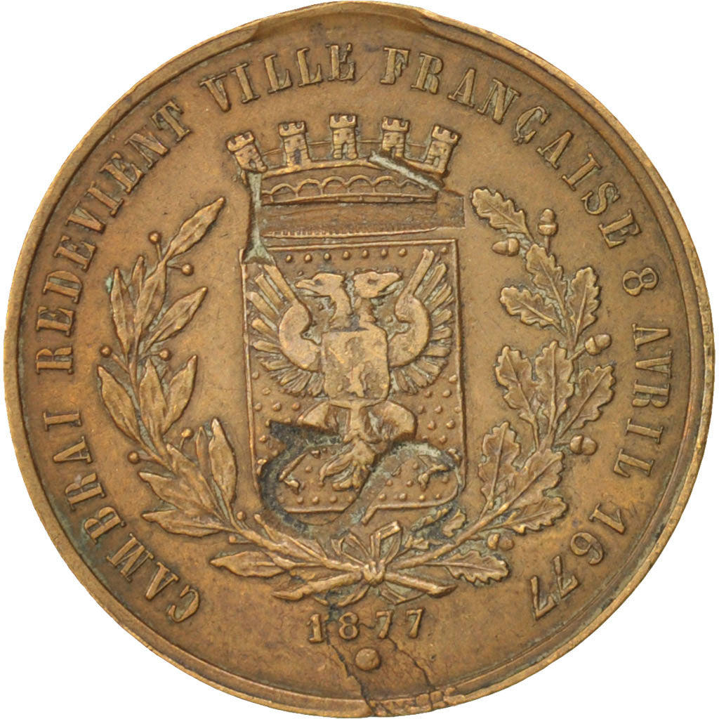 France, Louis XIV, Medal, Cambrai, AU(55-58), Copper, 24mm